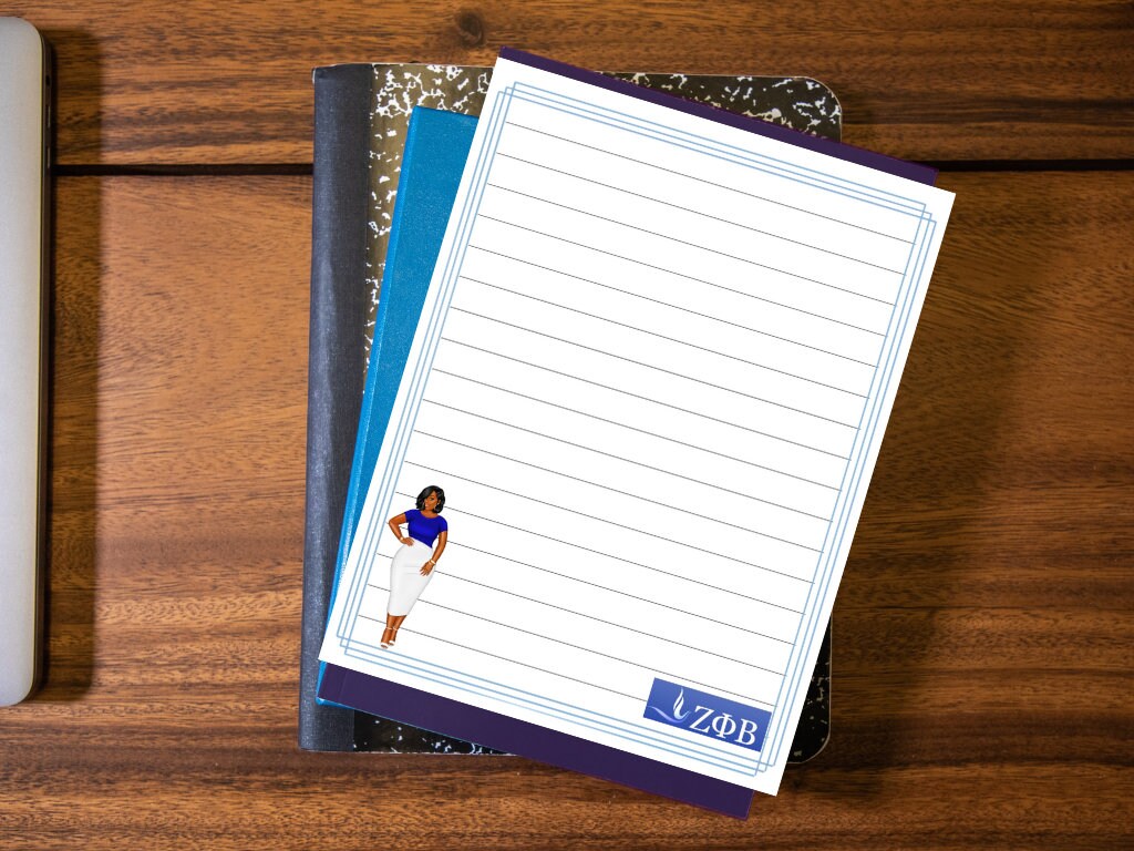 Personalized Zeta Phi Beta Notepad with 70 pages, 5.25" x 7.25"