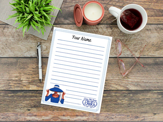 Personalized Zeta Phi Beta Notepad with 70 pages, 5.25" x 7.25"